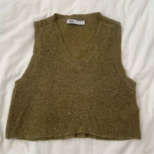 Zara Olive Green Knit Vest